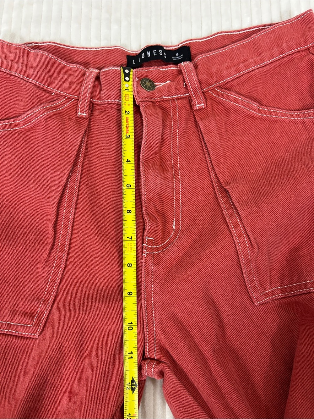 Lioness Miami Vice faded Red Cargo Carpenter Pants sz S - Picture 8 of 9